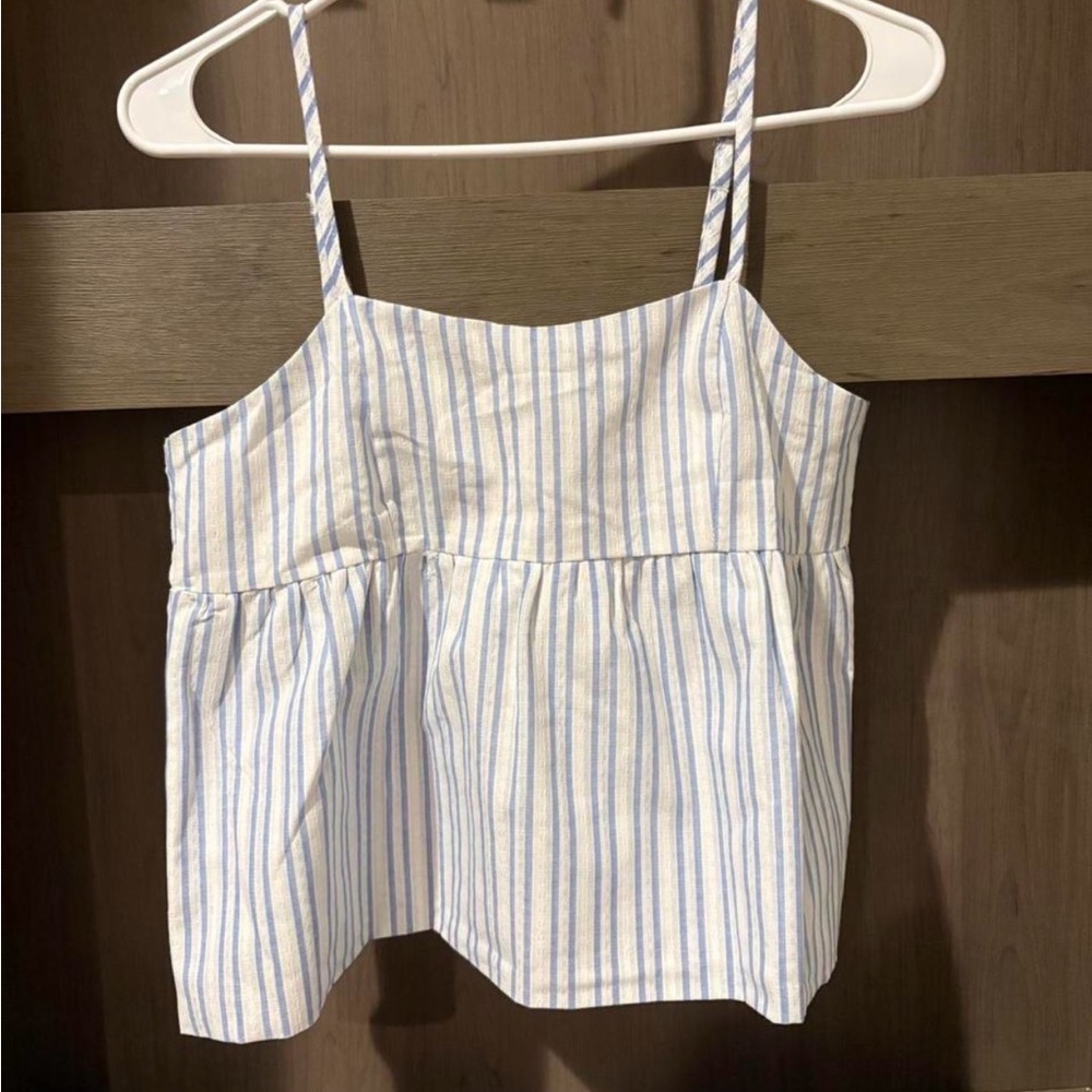 SHEIN Blue and White Striped Top